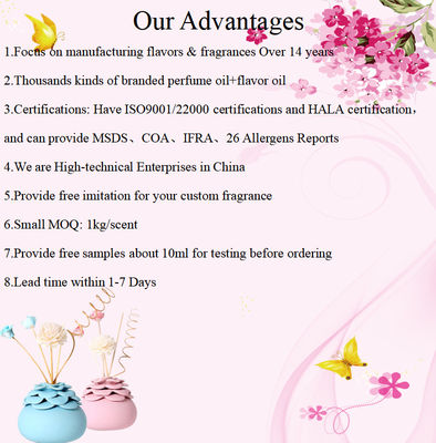 100% Pure Fragrance Oil For Incense Stick Free Samples Floral Fruit Scent Concentrated